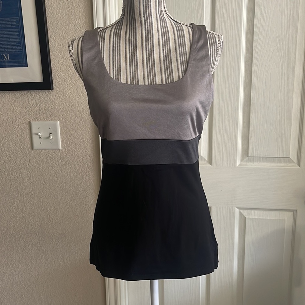 Express Color Block Scoop Neck Tank Top